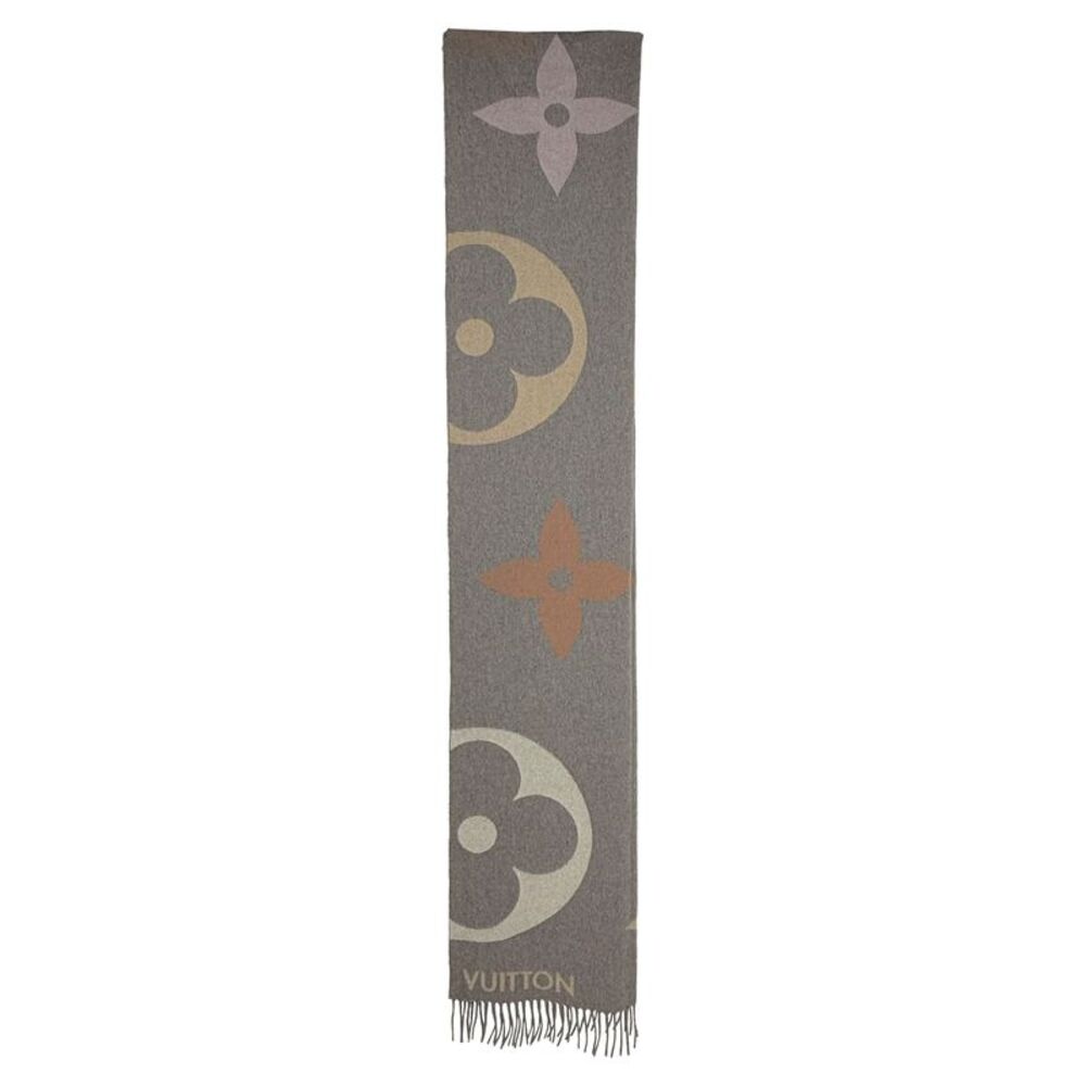 Louis Vuitton Logo Scarf in Grey Wool